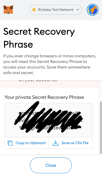 MetaMask Recovery Phrase Screen - Write And Deploy First Smart Contract On Ethereum With Solidity